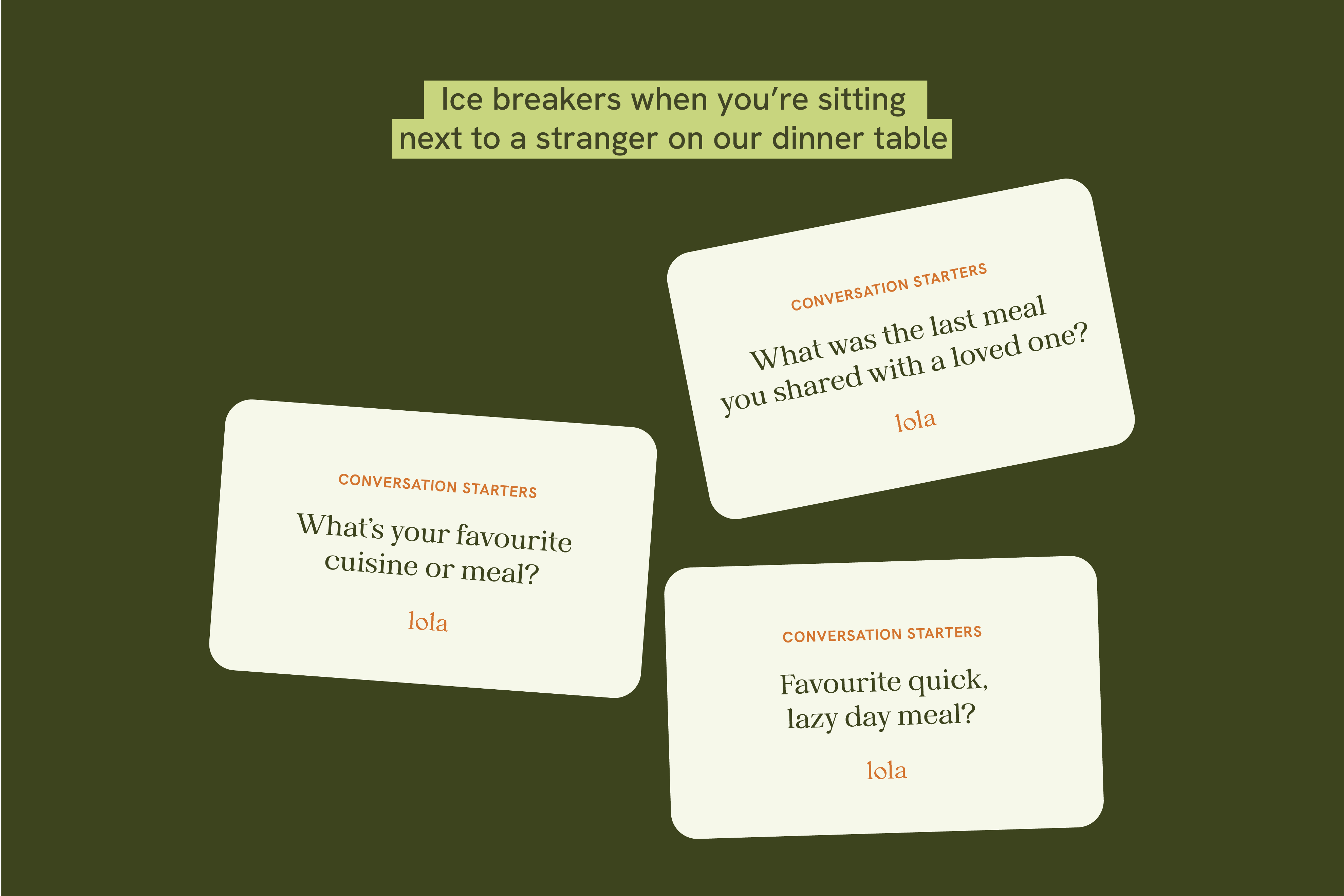 Lola Card Game for the Dinner Table Questions